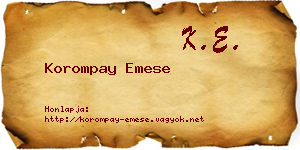 Korompay Emese névjegykártya